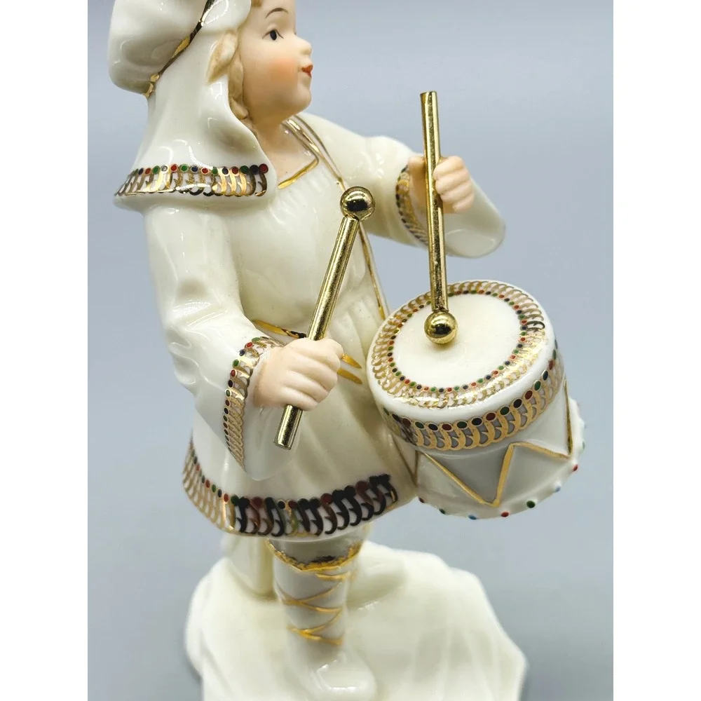 Jade Porcelain‎ Little Drummer Boy Cream Gold Trim Hand Painted Accents Bon Ton